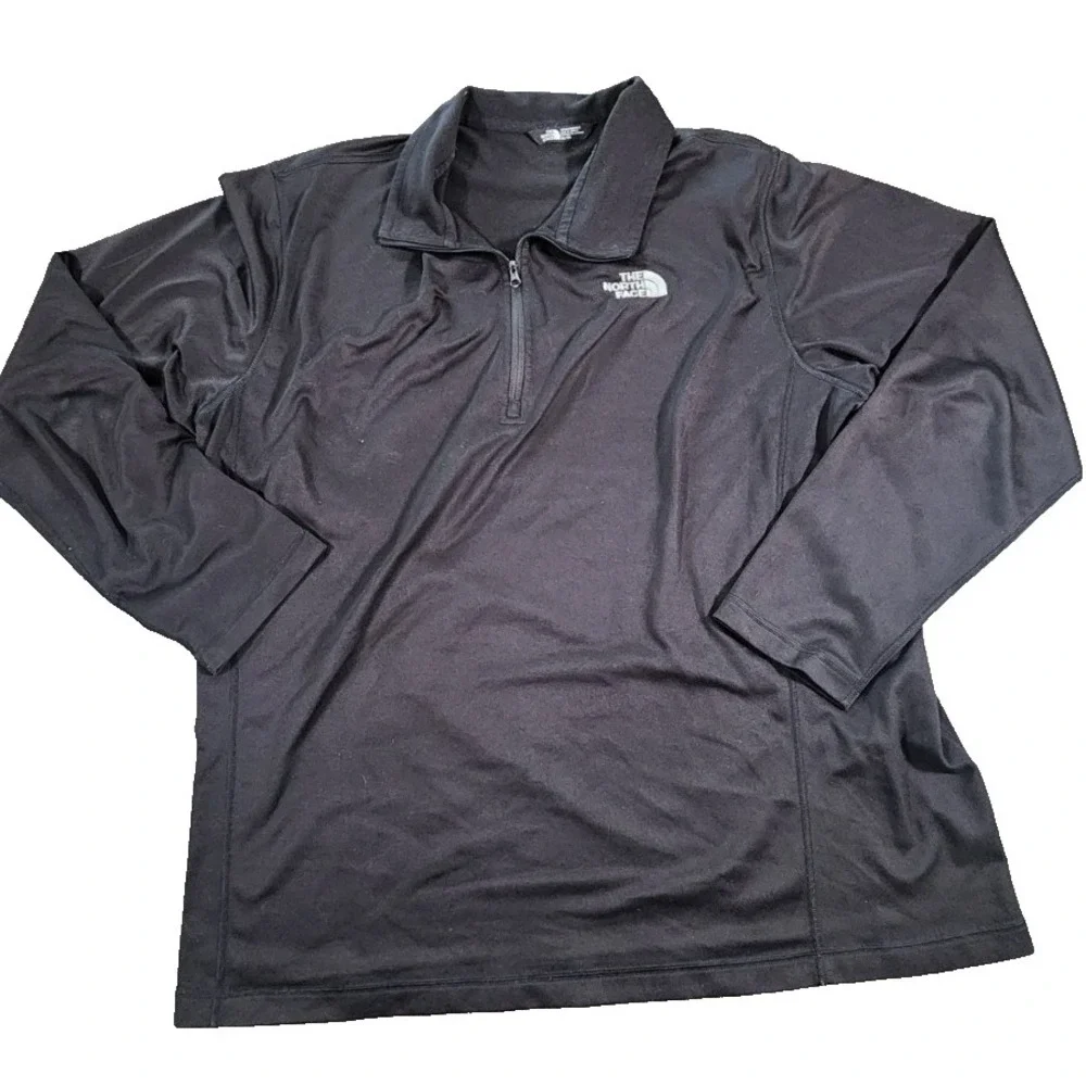 The North Face 1/4 Zip Black Long Sleeve Shirt Men's‎ XL